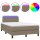 vidaXL Boxspringbett mit Matratze &amp; LED Taupe 120x200 cm Stoff