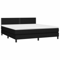 vidaXL Boxspringbett mit Matratze &amp; LED Schwarz 160x200 cm Stoff