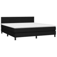 vidaXL Boxspringbett mit Matratze &amp; LED Schwarz 160x200 cm Stoff