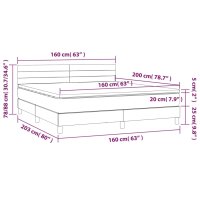 vidaXL Boxspringbett mit Matratze &amp; LED Schwarz 160x200 cm Stoff