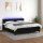 vidaXL Boxspringbett mit Matratze &amp; LED Schwarz 160x200 cm Stoff