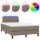 vidaXL Boxspringbett mit Matratze &amp; LED Taupe 120x200 cm Stoff