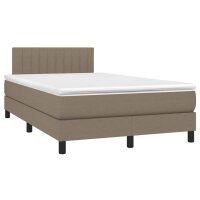 vidaXL Boxspringbett mit Matratze Taupe 120x200 cm Stoff