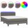 vidaXL Boxspringbett mit Matratze &amp; LED Grau 140x190 cm Kunstleder