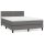 vidaXL Boxspringbett mit Matratze Grau 140x190 cm Kunstleder