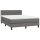 vidaXL Boxspringbett mit Matratze Grau 140x190 cm Kunstleder