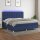 vidaXL Boxspringbett mit Matratze &amp; LED Blau 200x200 cm Stoff