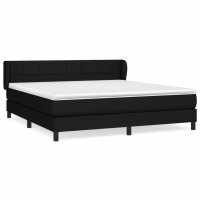 WOWONA Boxspringbett mit Matratze Schwarz 160x200 cm Stoff