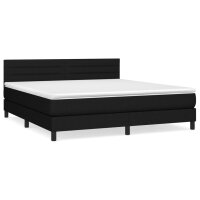 vidaXL Boxspringbett mit Matratze Schwarz 160x200 cm Stoff