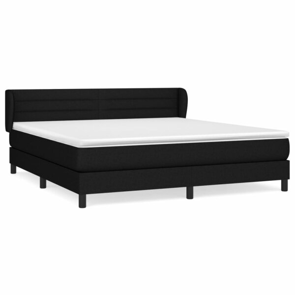 vidaXL Boxspringbett mit Matratze Schwarz 160x200 cm Stoff