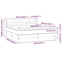 vidaXL Boxspringbett mit Matratze Schwarz 160x200 cm Stoff