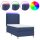 WOWONA Boxspringbett mit Matratze &amp; LED Blau 90x200 cm Stoff