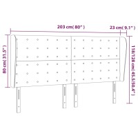 vidaXL Kopfteil mit Ohren Blau 203x23x118/128 cm Stoff