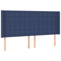 vidaXL Boxspringbett mit Matratze &amp; LED Blau 200x200 cm Stoff