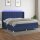 vidaXL Boxspringbett mit Matratze &amp; LED Blau 200x200 cm Stoff