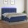 vidaXL Boxspringbett mit Matratze &amp; LED Blau 200x200 cm Stoff