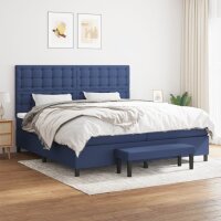 vidaXL Boxspringbett mit Matratze Blau 200x200 cm Stoff