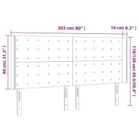 vidaXL Kopfteil mit Ohren Blau 203x16x118/128 cm Stoff