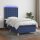 WOWONA Boxspringbett mit Matratze &amp; LED Blau 90x200 cm Stoff