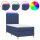 WOWONA Boxspringbett mit Matratze &amp; LED Blau 90x200 cm Stoff