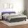 WOWONA Boxspringbett mit Matratze &amp; LED Dunkelgrau 160x200 cm Samt