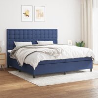 vidaXL Boxspringbett mit Matratze Blau 200x200 cm Stoff