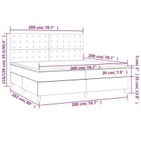 vidaXL Boxspringbett mit Matratze Blau 200x200 cm Stoff