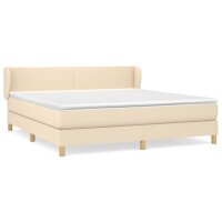 WOWONA Boxspringbett mit Matratze Creme 180x200 cm Stoff