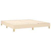 WOWONA Boxspringbett mit Matratze Creme 180x200 cm Stoff