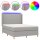 vidaXL Boxspringbett mit Matratze &amp; LED Hellgrau 140x190 cm Stoff