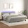 vidaXL Boxspringbett mit Matratze &amp; LED Hellgrau 160x200 cm Samt