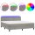 vidaXL Boxspringbett mit Matratze &amp; LED Hellgrau 160x200 cm Samt