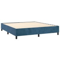 vidaXL Boxspringbett mit Matratze &amp; LED Dunkelblau 180x200 cm Samt