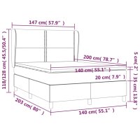 vidaXL Boxspringbett mit Matratze Dunkelgrau 140x200 cm Stoff