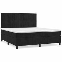 vidaXL Boxspringbett mit Matratze Schwarz 160x200 cm Samt