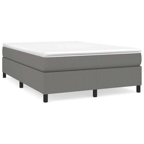 vidaXL Boxspringbett mit Matratze Dunkelgrau 140x200 cm Stoff