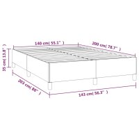 vidaXL Boxspringbett mit Matratze Dunkelgrau 140x200 cm Stoff