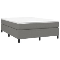 vidaXL Boxspringbett mit Matratze Dunkelgrau 140x200 cm Stoff