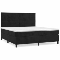 vidaXL Boxspringbett mit Matratze Schwarz 160x200 cm Samt