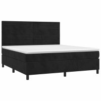 vidaXL Boxspringbett mit Matratze Schwarz 160x200 cm Samt