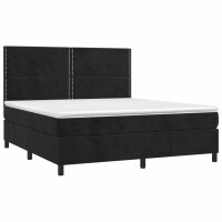 vidaXL Boxspringbett mit Matratze Schwarz 160x200 cm Samt