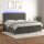 vidaXL Boxspringbett mit Matratze &amp; LED Dunkelgrau 200x200 cm Samt