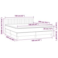 vidaXL Boxspringbett mit Matratze Taupe 160x200 cm Stoff