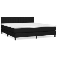 vidaXL Boxspringbett mit Matratze Schwarz 160x200 cm Stoff