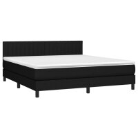 vidaXL Boxspringbett mit Matratze Schwarz 160x200 cm Stoff