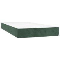 vidaXL Boxspringbett mit Matratze &amp; LED Dunkelgr&uuml;n 200x200 cm Samt