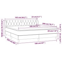 vidaXL Boxspringbett mit Matratze Dunkelgrau 160x200 cm Stoff