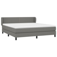 vidaXL Boxspringbett mit Matratze Dunkelgrau 160x200 cm Stoff