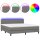 vidaXL Boxspringbett mit Matratze &amp; LED Dunkelgrau 160x200 cm Stoff