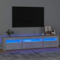 vidaXL TV-Schrank mit LED-Leuchten Betongrau 195x35x40 cm